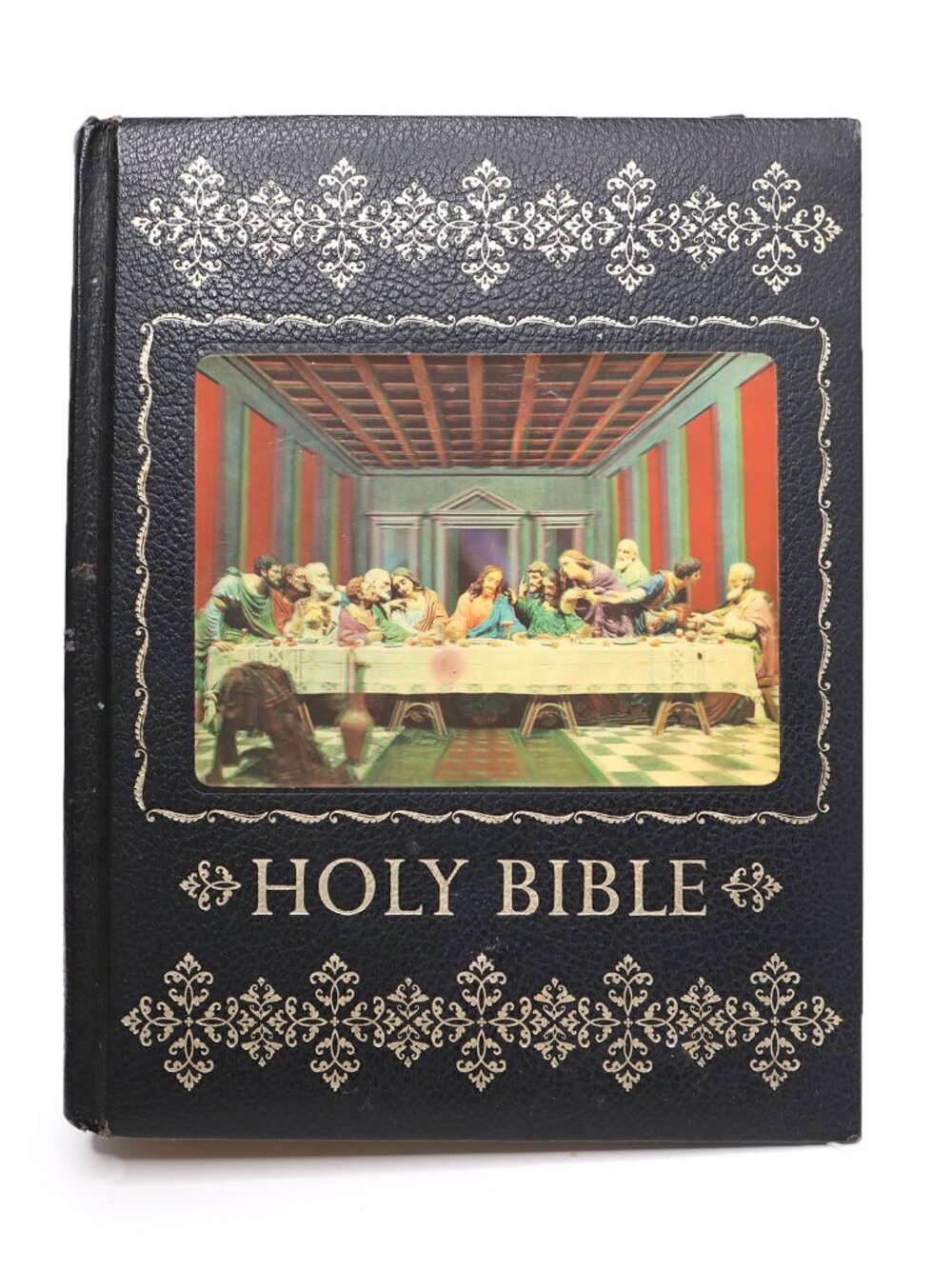 Vintage 1976 Holy Bible King James Version 3-D Hologram Cover The Last Supper